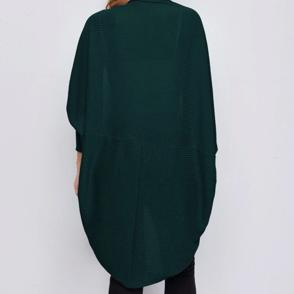 Soft rib knit cardigan sweater dolman sleeve red - Picture 9 of 13